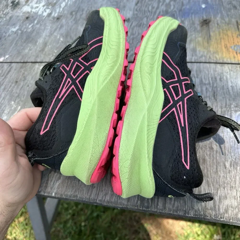 ASICS Trabuco Max 2 Trail Running Shoes Black Hot Pink Women's 9 No Insoles 875